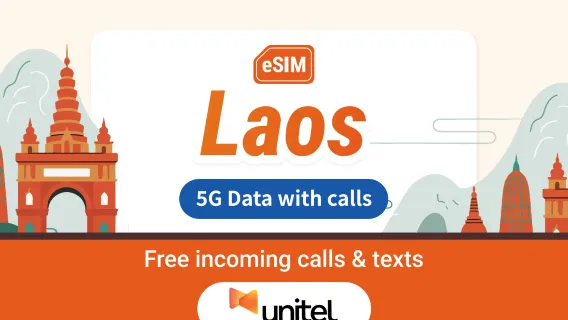 Laos Unitel 5G eSIM | Lokale IP mit geringer Latenz | 10 Tage | Sofortiger QR-Code