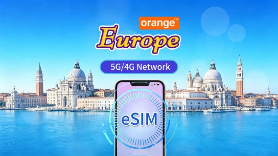 Europe Orange native eSIM | Supports TikTok & ChatGPT | Includes SMS & calls | Data package | 24-hr billing | 7-90 days