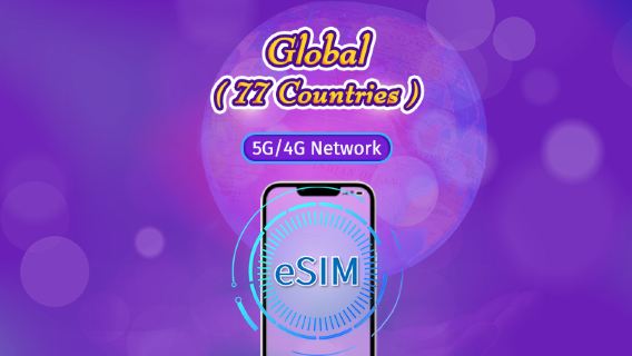 Global (66 Countries) | 4G/5G eSIM | Data Package | 24-Hour Billing | 1-7 Days | QR Code