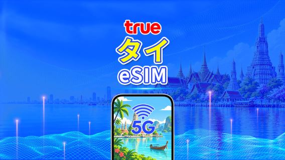 タイ TrueMove 5G eSIM | 日次/合計データパッケージ | 1~30日 | 24時間課金 | QRコード