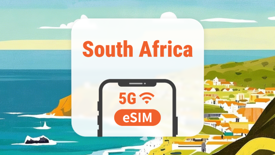 Zuid-Afrika 5G eSIM | Dubbel Netwerk • ChatGPT | 1–30 Dagen | QR-code