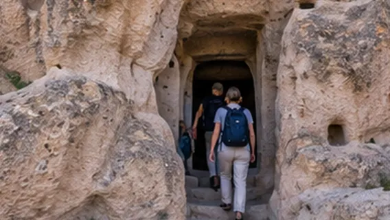 Uchisar Castle: Traverse the rock mass and ascend to overlook Cappadocia