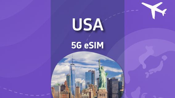 美國 | 5G eSIM | 高速數據 | 總量包 | 自然日 | 快速安裝 | QR code