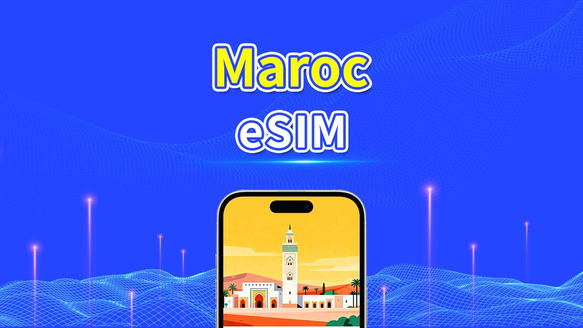 eSIM du Maroc | 4G | Forfait de données quotidien/total | réseau à haute vitesse | Facturation 24h/24 | 1-30 jours | code QR