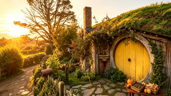 Kampung Hobbit Auckland + Gua Kunang-Kunang Waitomo [tiket masuk termasuk | pemandu pelancong berbahasa Cina]