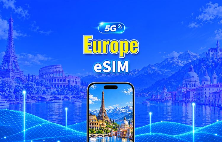 Europe 5G eSIM  | Fully Supports AI & TikTok | Daily/Total Data Package | 1–30 Days | 24-Hour Billing | QR Code