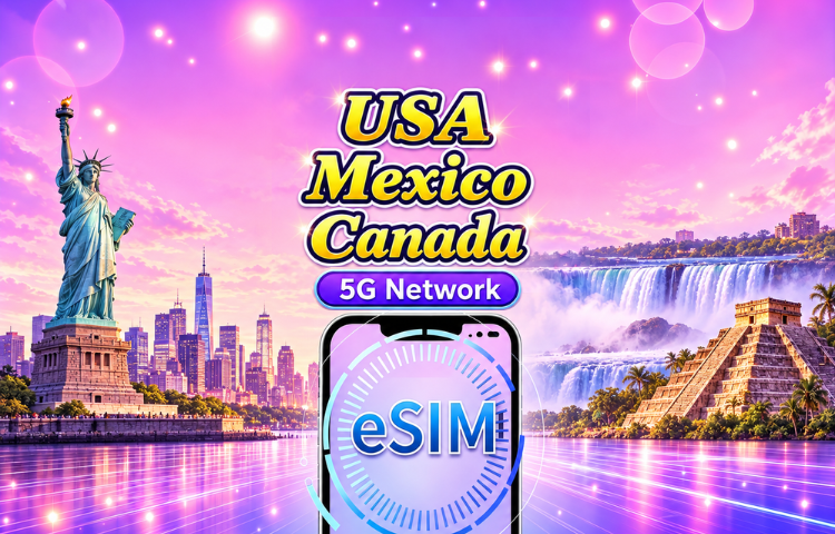 USA/Canada/Mexico 5G eSIM | Supports Google Maps / TikTok / ChatGPT | Daily/Total Data Plans | Calendar Day Billing | 1–90 Days | QR Code