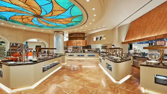 ร้านอาหารเฉพาะทางที่ Atlantis Hotel ในดูไบ (ร้านอาหาร Saffron/ร้านอาหาร Kaleidoscope/ร้านอาหาร Royal Atlantis Gstructurism)