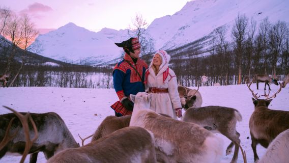Tromso Lavangsdalen Sami Farm Reindeer Feeding and Cultural Experience