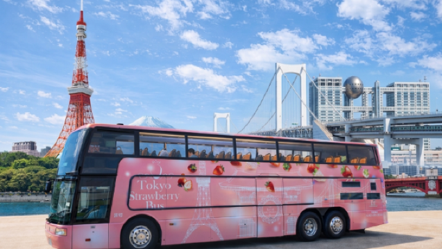Japonia Tokio - tematyczna wycieczka odkrytym autobusem turystycznym z zestawem truskawek w prezencie