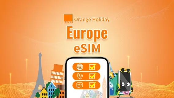 Europe Orange 4G/5G eSIM | Calls + SMS Included on Selected Plans | French Phone Number | 24-Hour Billing | QR Code
