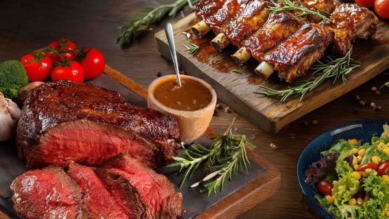 Taipei Marriott Hotel Lobby Lounge ribeye steak + BBQ pork ribs all-you-can-eat dinner voucher (holiday +NT$100)