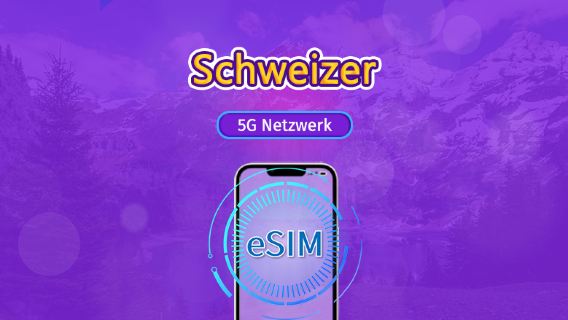 Schweiz | 5G/4G eSIM | Gesamtpaket | 24-Stunden Abrechnung | 7–30 Tage | QR-Code