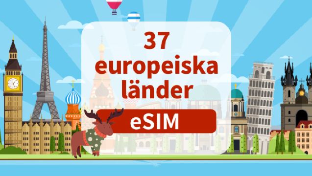 5G eSIM i 37 europeiska länder | Dagligt/Heltidspaket | 1–30 dagar | Daglig fakturering | QR-kod
