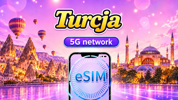 Turcja | eSIM 5G/4G | Pakiet dzienny/pakiet danych | Rozliczenie według dnia kalendarzowego | 1-30 dni | Kod QR
