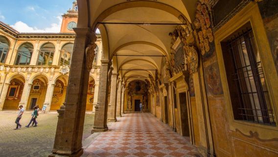 City walking group tour & afternoon guided visit at Archiginnasio