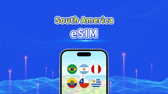 eSIM Sud America | 4G/5G | Dati ad alta velocità | Pacchetto giornaliero/dati | 24 ore | 1-30 giorni | Codice QR