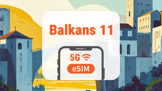 Balkans 11 Pays 5G eSIM | IA & TikTok | 1–30 Jours | Code QR