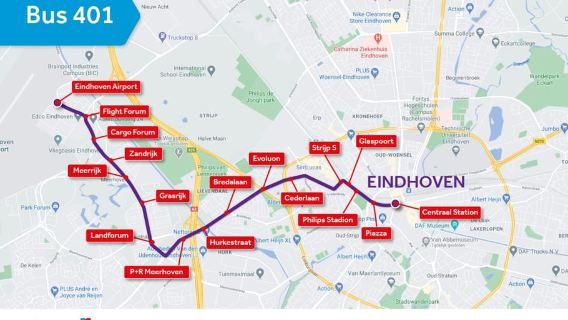Eindhoven: Airport Express Bus to or from City Center