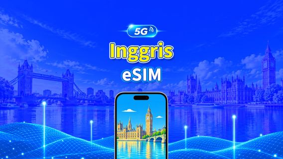 Inggris 5G eSIM  | 3 jaringan | Mendukung AI & TikTok Sepenuhnya | Paket Data Harian/Total | 1–30 Hari | Penagihan 24 Jam | Kode QR