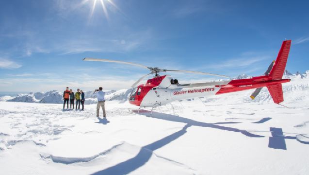 New Zealand Fox Glacier/Franz Josef Glacier/Mount Cook helicopter sightseeing + glacier snow landing