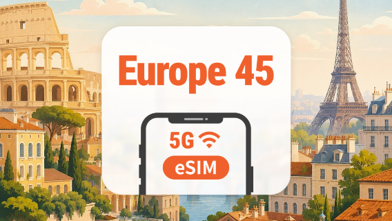 Europe 45 Countries 5G eSIM | All AI & TikTok | 1–30 Days | QR Code