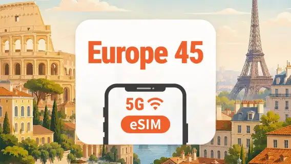 Europe 45 Countries 5G eSIM