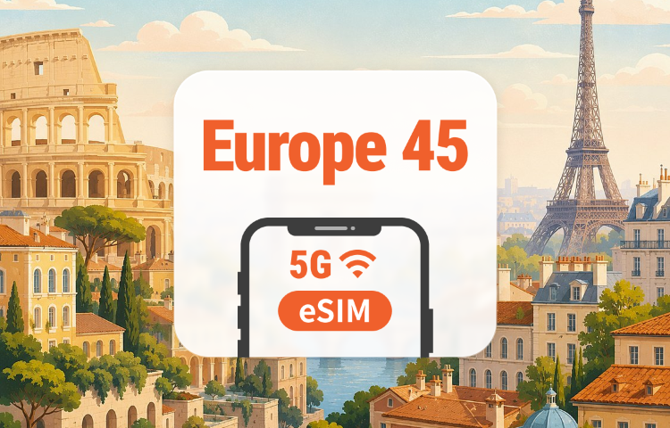 Europe 45 Countries 5G eSIM | All AI & TikTok | 1–30 Days | QR Code