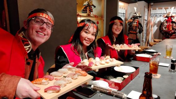 Tokyo: Luksus samurai sushi-middagsshow i Asakusa