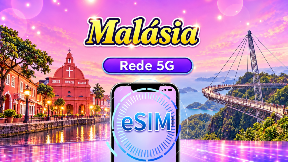 Malásia | eSIM 5G | Compatível com Google Maps/Chat GPT | Pacote diário/de dados | Cobrança por 24 horas | 1-30 dias | Código QR