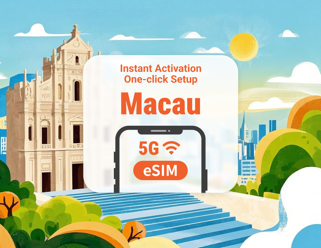 5G eSIM de Macao | Cobertura total de la red CTM | Acceso a TikTok | 1–30 días | Código QR instantáneo