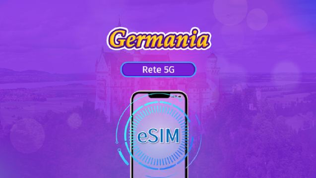 Germania | eSIM 5G/4G | Pacchetto totale | Fatturazione ogni 24 ore | 7–30 giorni | Codice QR