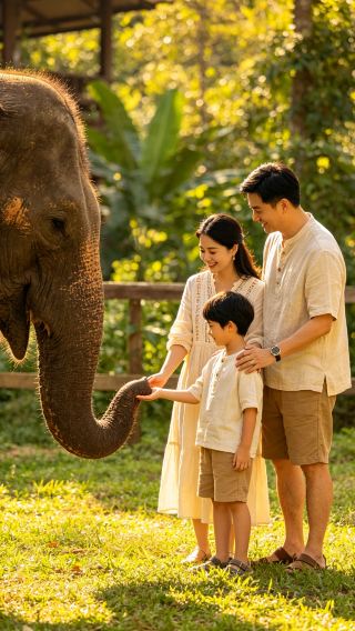 เชียงใหม่ | แคมป์อนุรักษ์ช้างล้านนา + อุทยานแห่งชาติน้ำตกบัวตอง-น้ำพุเจ็ดสี ทัวร์ 1 วัน [เลือกเพิ่มเอเลเฟ่น พูพูเปเปอร์ พาร์ค]