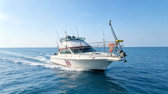 Qinhuangdao private fishing charter - 42 ft yacht at Beidaihe Grape Island for deep sea fishing