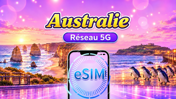 Australie | eSIM 5G/4G | Forfait journalier/Forfait de données | Facturation par tranche de 24 heures | 1-30 jours | QR code