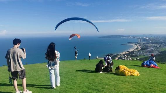 惠州雙月灣+雙月灣滑翔傘基地滑翔傘飛行體驗【【專業教練帶飛】 遨遊空中俯瞰海景特別的飛行體驗】