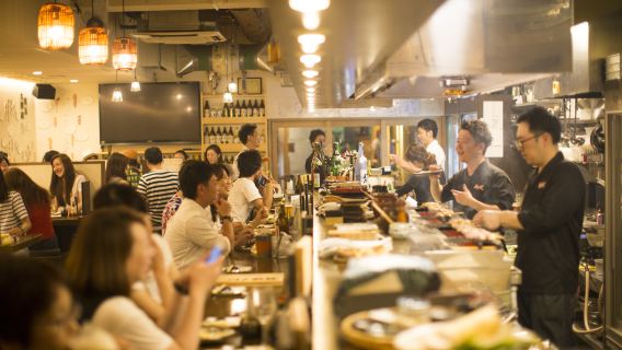 Authentic Yakitori Daimyo Hete - Choice of Grilled Chicken Skewers or Sashimi Package