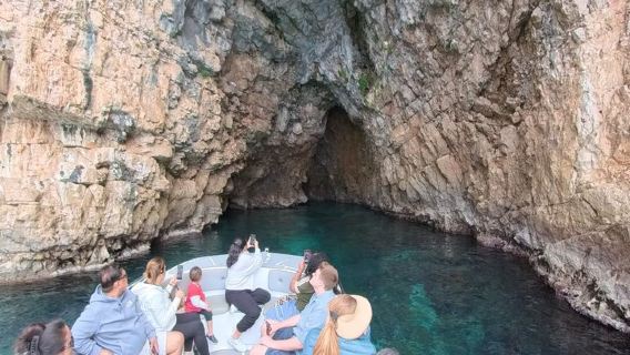 Boat tour to Lady of the Rock , Submarine base & Blue Cave swim