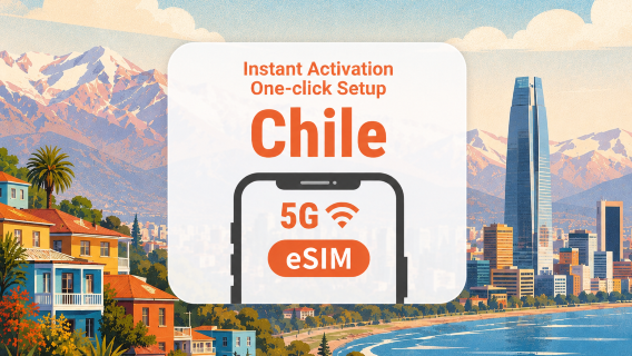 Chile 5G eSIM | Doble Red • Apps de IA y TikTok | 1–30 Días | Código QR