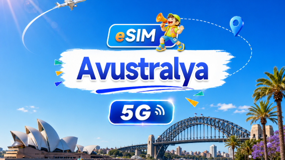 Avustralya 5G eSIM | Günlük Paket/Toplam Paket | 500MB/Gün-1100GB Toplam | 1-60 Gün | 24 Saat | QR Kodu