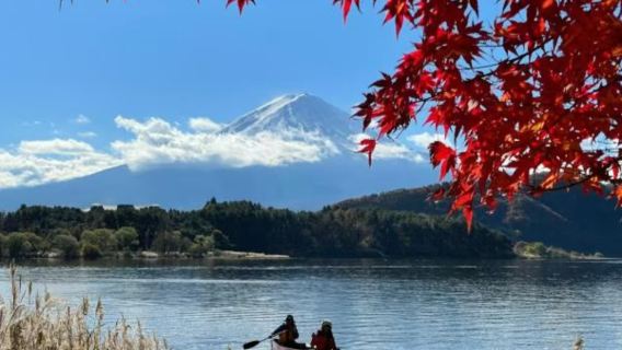Perjalanan Kanu Kanada di Tasik Kawaguchiko, Yamanashi, Jepun (Lawatan Berkumpulan Kecil untuk Menikmati Gunung Fuji)