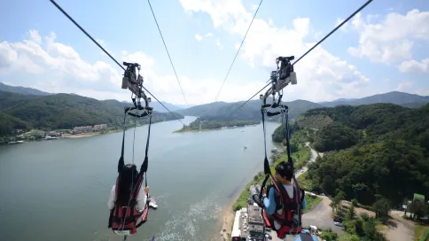 南怡島Skyline Zipwire高空滑索探险路線大小同價