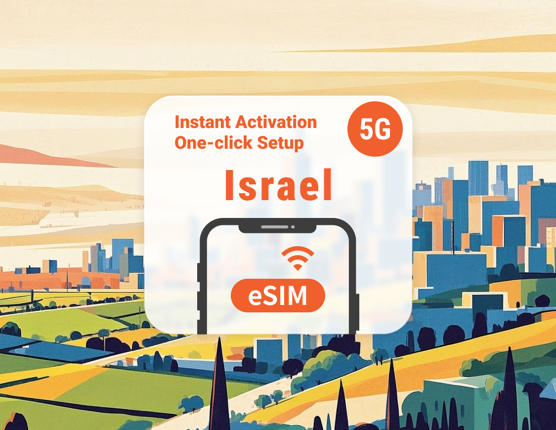 Israël 5G eSIM | Dubbele netwerkdekking | 1–30 dagen | Directe QR-code