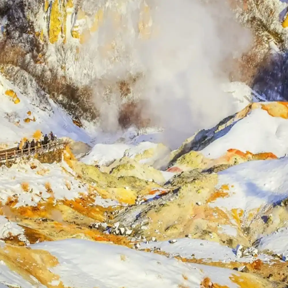Hokkaido Noboribetsu Jigokudani Valley · Lake Tōya Snowmobile