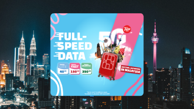 [Malaysia] TuneTalk | 4/5G SIM card |Kuala Lumpur/Kota Kinabalu/Penang Airport Pickup| Data & Calls