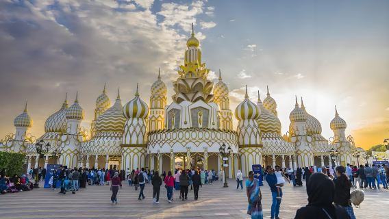 Floral Wonder Global Adventure: Dubai Miracle Garden + Global Village + Musical Fountain Night Tour Day Tour