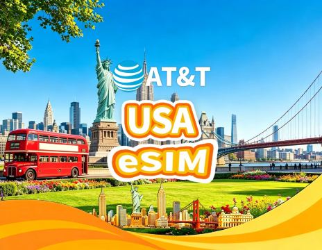AT&T 美國 5G eSIM｜每日 100GB｜通話 + 簡訊｜依曆日計費｜QR 條碼