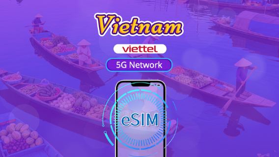 Vietnam Viettel eSIM | Supports 5G Network & Tiktok & ChatGPT | Daily Package | 3-30 Days | Calendar Day Billing | QR code