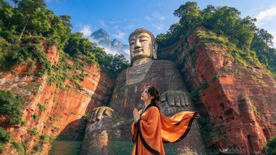 Passeio de alta qualidade ao Grande Buda de Leshan ◈ Tour descontraído às 9h30 ◈ Opção de trilha ou passeio de barco ◈ Almoço incluído