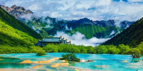 黃龍風景名勝區一日遊【黃九站-黃龍-九寨純玩商務車&巴士車】